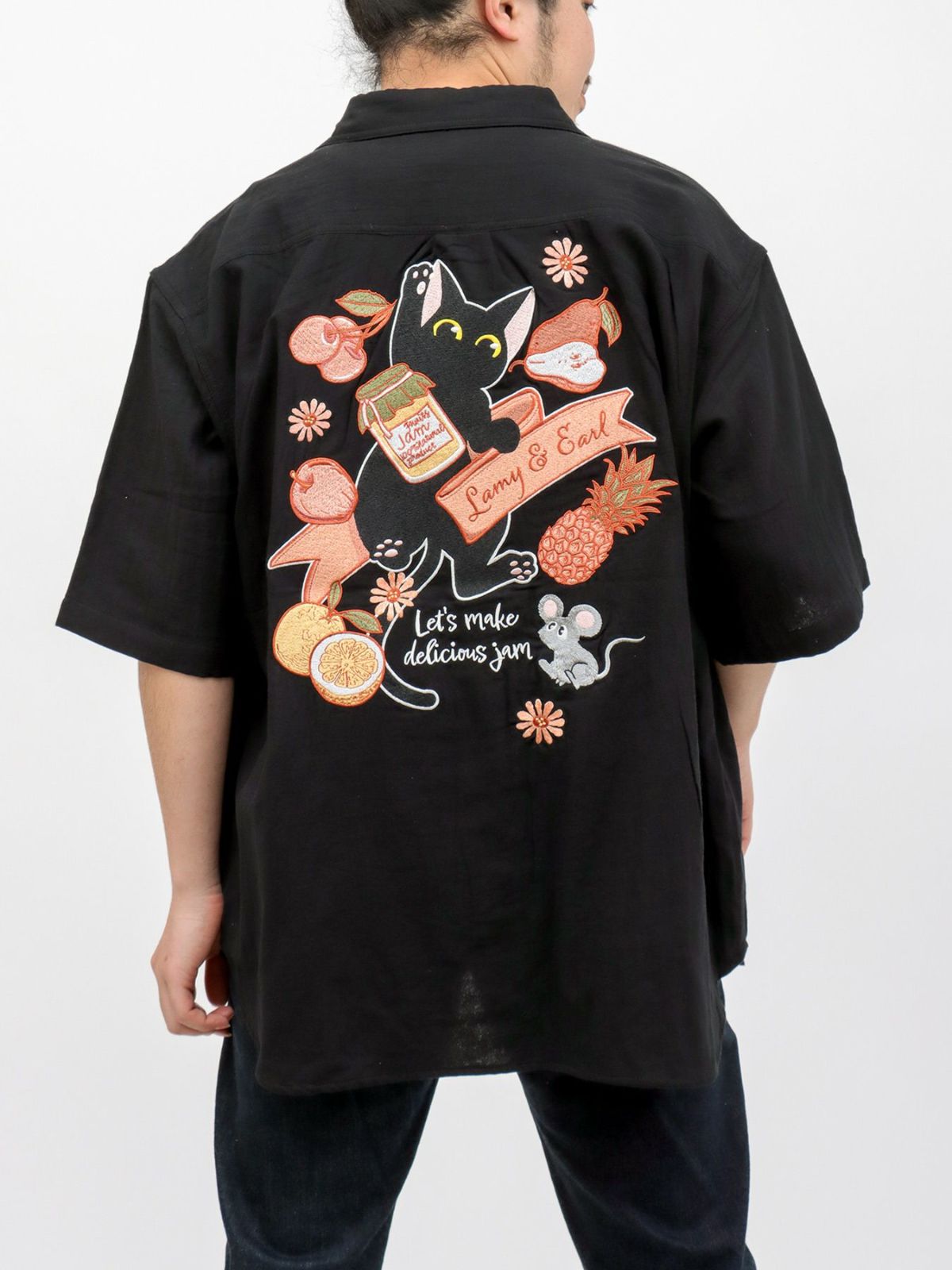 【LiN】“美味しいジャムを作ろう”総刺繍 半袖シャツ