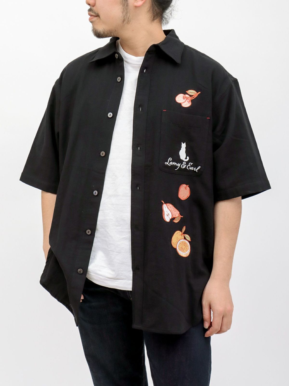 【LiN】“美味しいジャムを作ろう”総刺繍 半袖シャツ