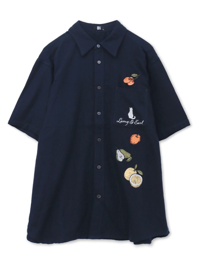 【LiN】“美味しいジャムを作ろう”総刺繍 半袖シャツ
