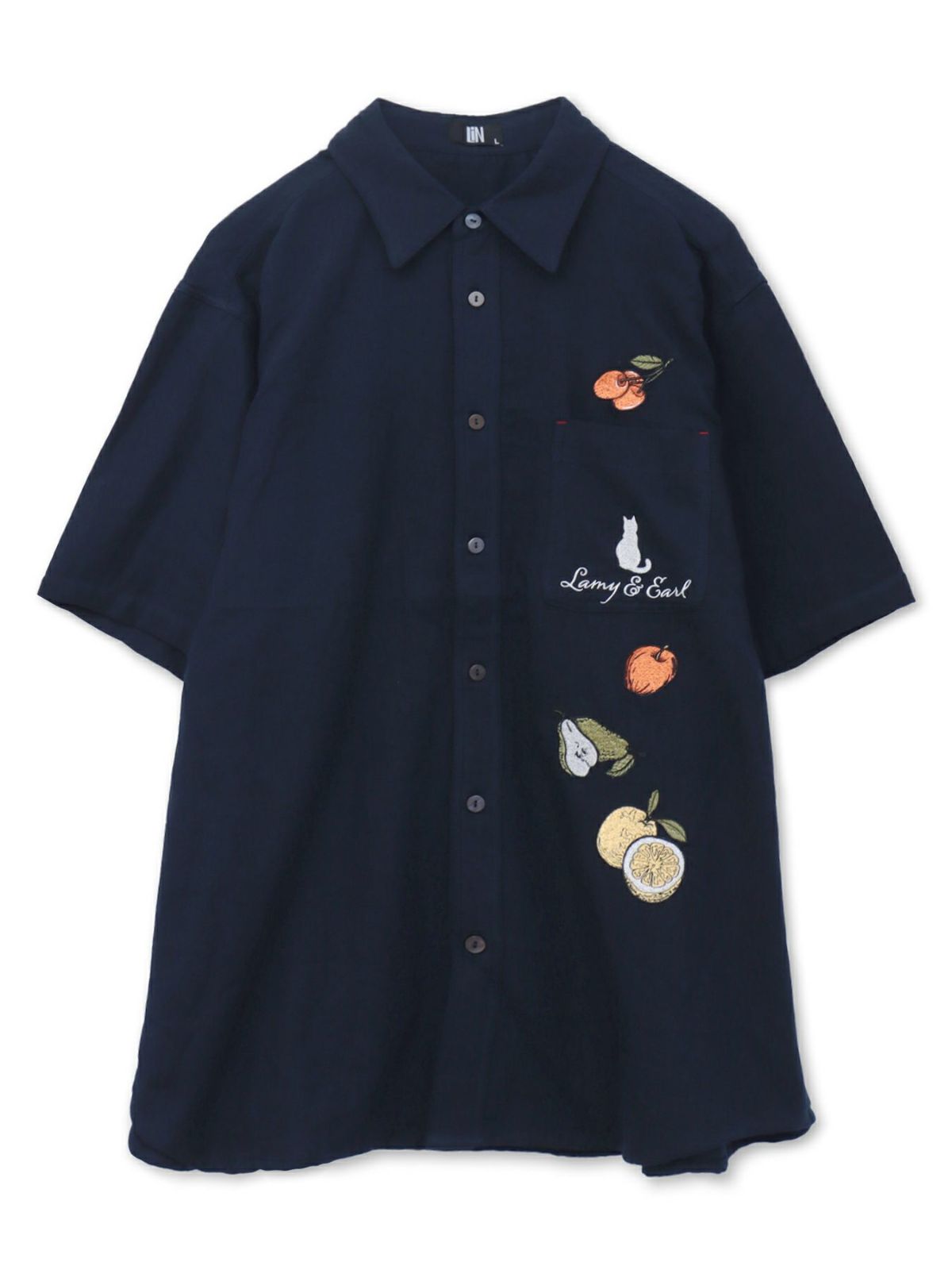 【LiN】“美味しいジャムを作ろう”総刺繍 半袖シャツ