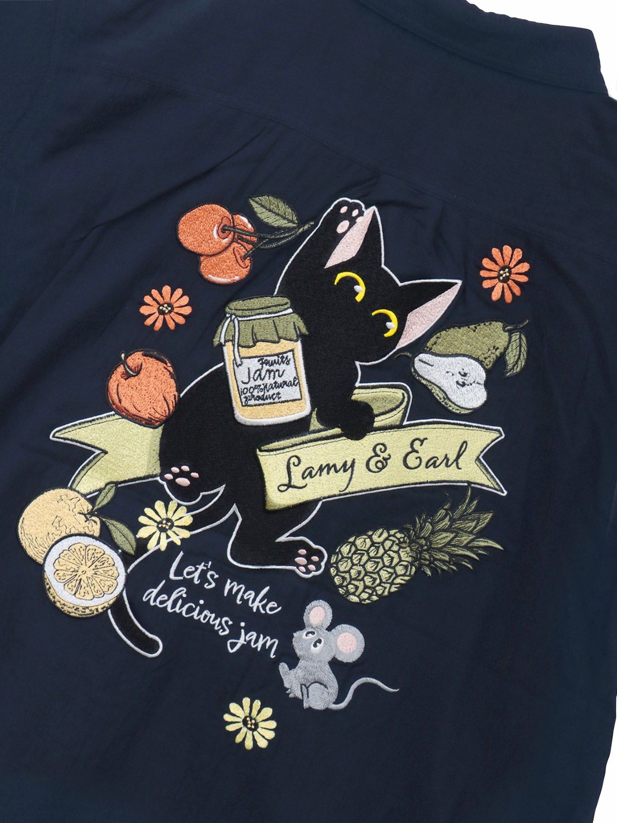 【LiN】“美味しいジャムを作ろう”総刺繍 半袖シャツ