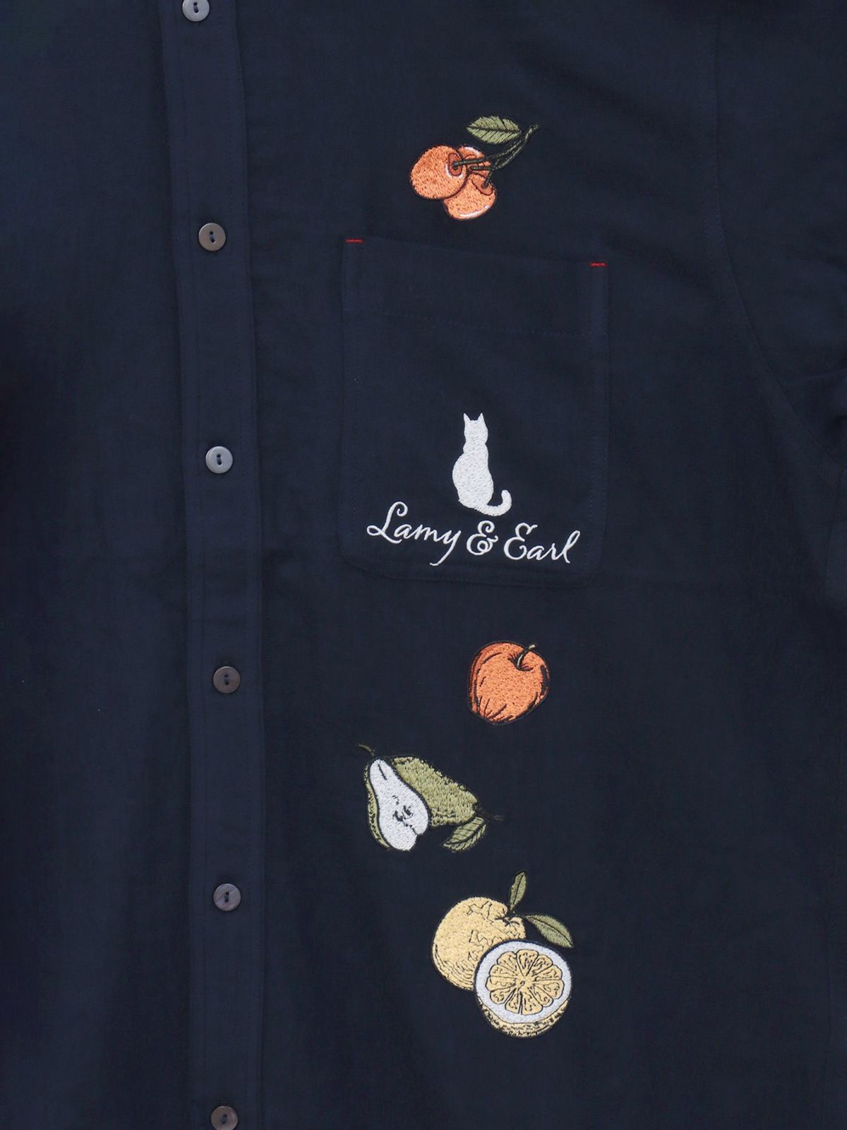 【LiN】“美味しいジャムを作ろう”総刺繍 半袖シャツ