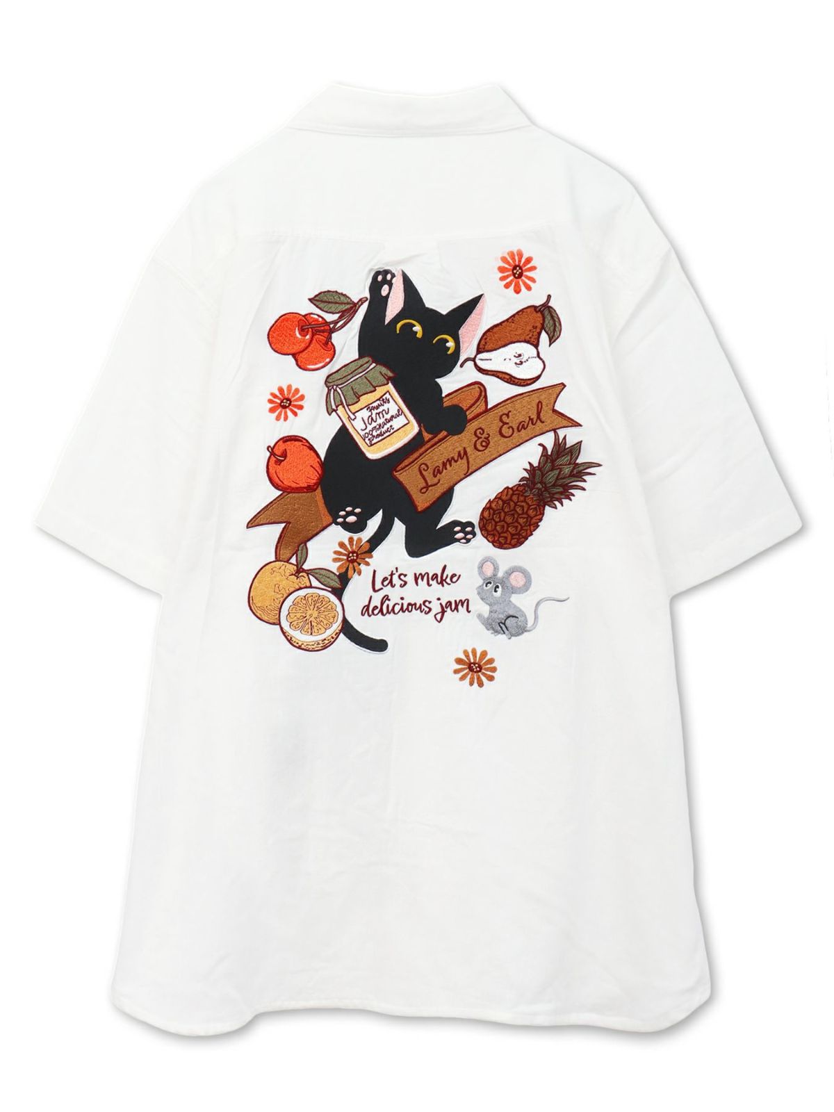 【LiN】“美味しいジャムを作ろう”総刺繍 半袖シャツ