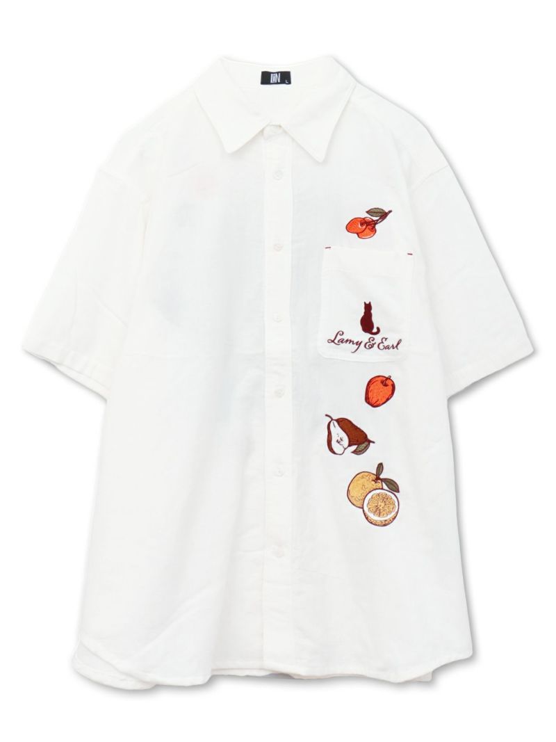 【LiN】“美味しいジャムを作ろう”総刺繍 半袖シャツ