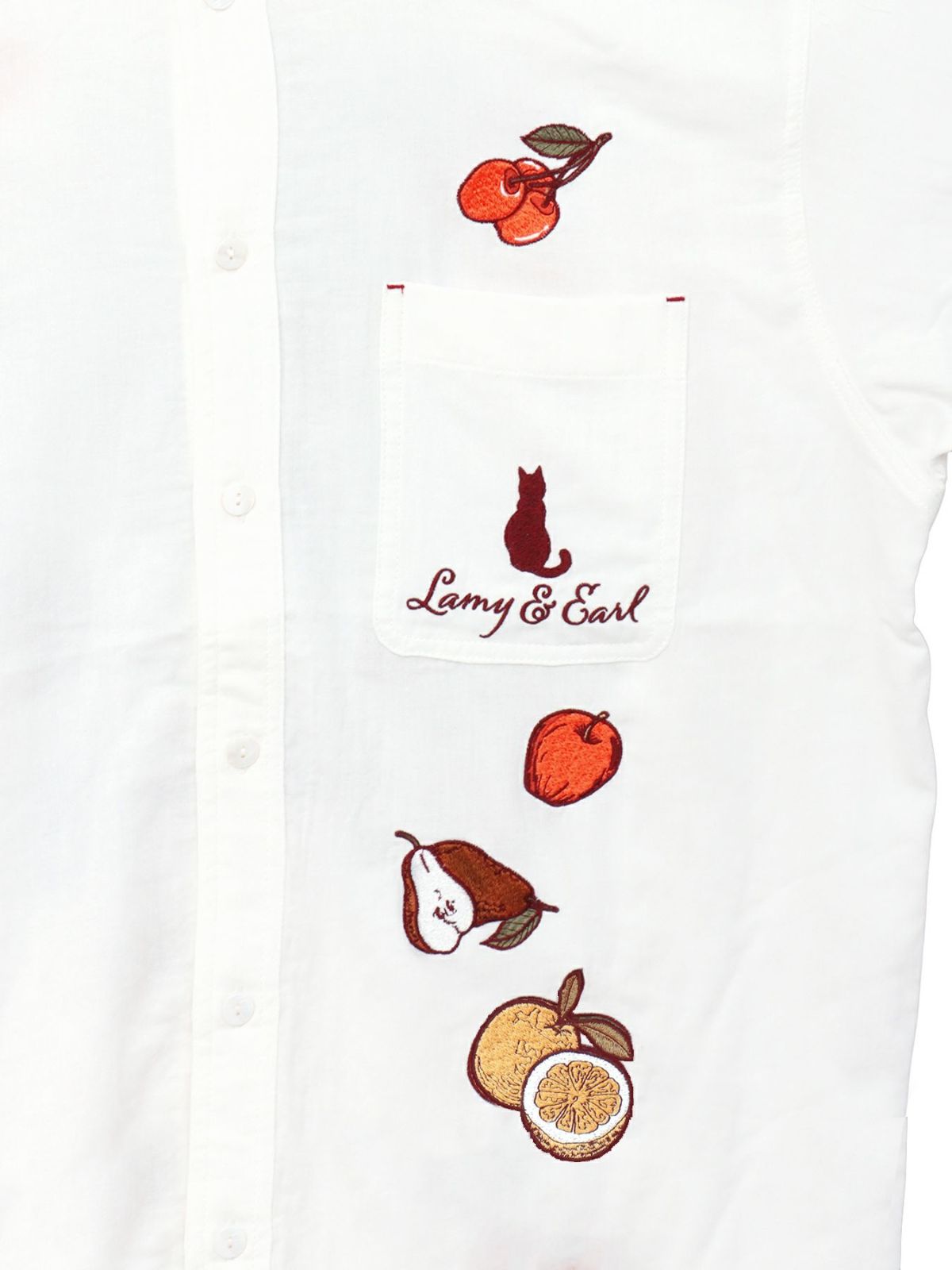 【LiN】“美味しいジャムを作ろう”総刺繍 半袖シャツ