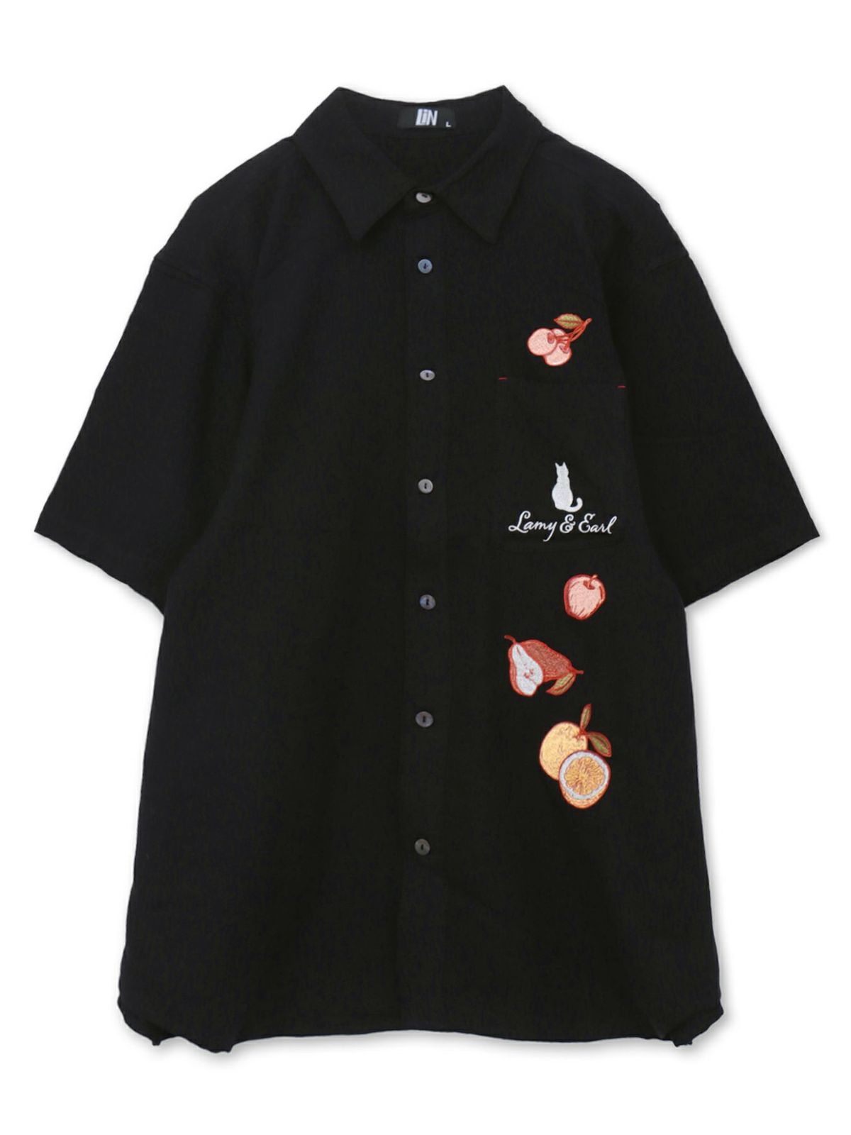 【LiN】“美味しいジャムを作ろう”総刺繍 半袖シャツ