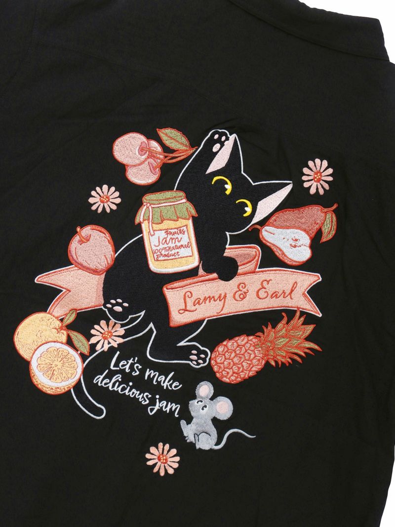 【LiN】“美味しいジャムを作ろう”総刺繍 半袖シャツ