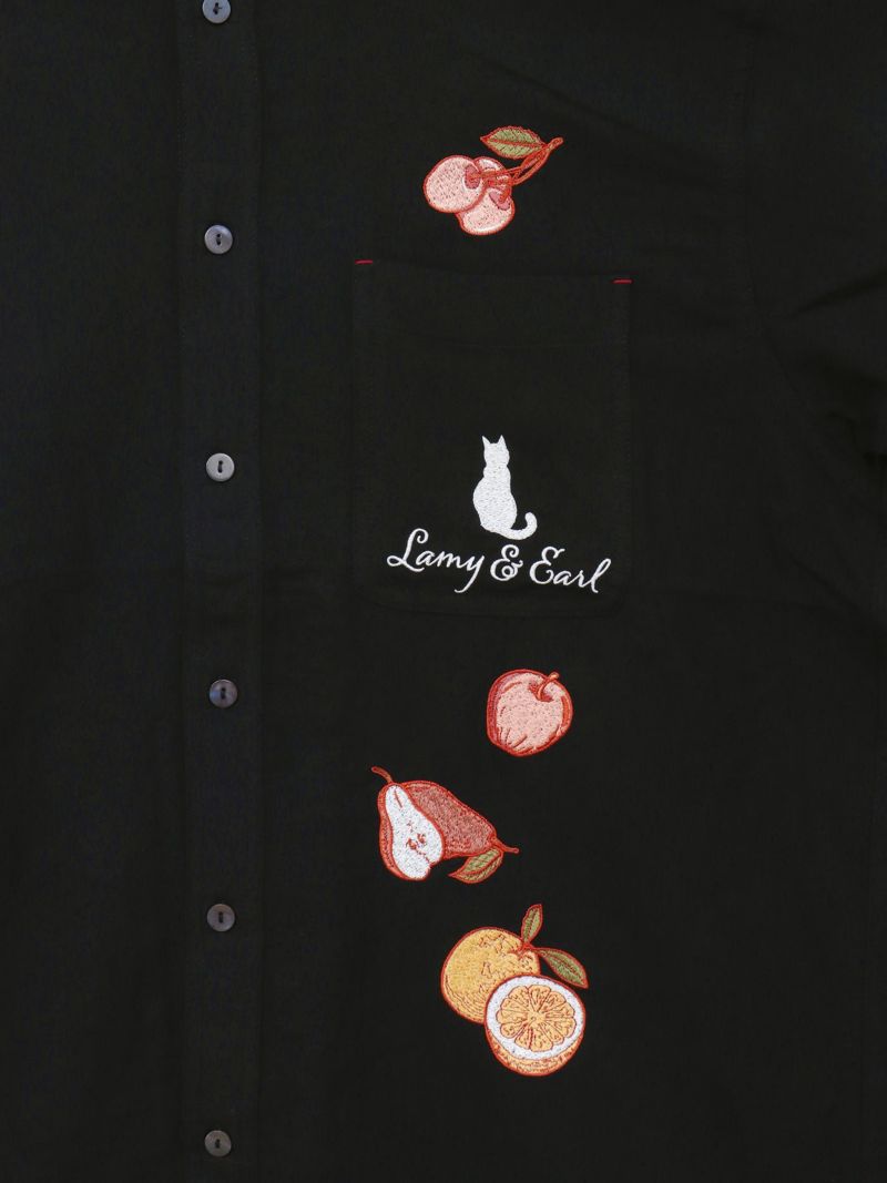 【LiN】“美味しいジャムを作ろう”総刺繍 半袖シャツ