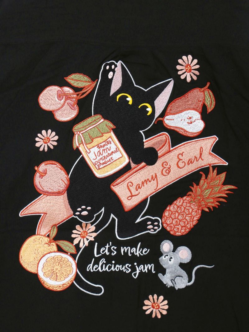 【LiN】“美味しいジャムを作ろう”総刺繍 半袖シャツ