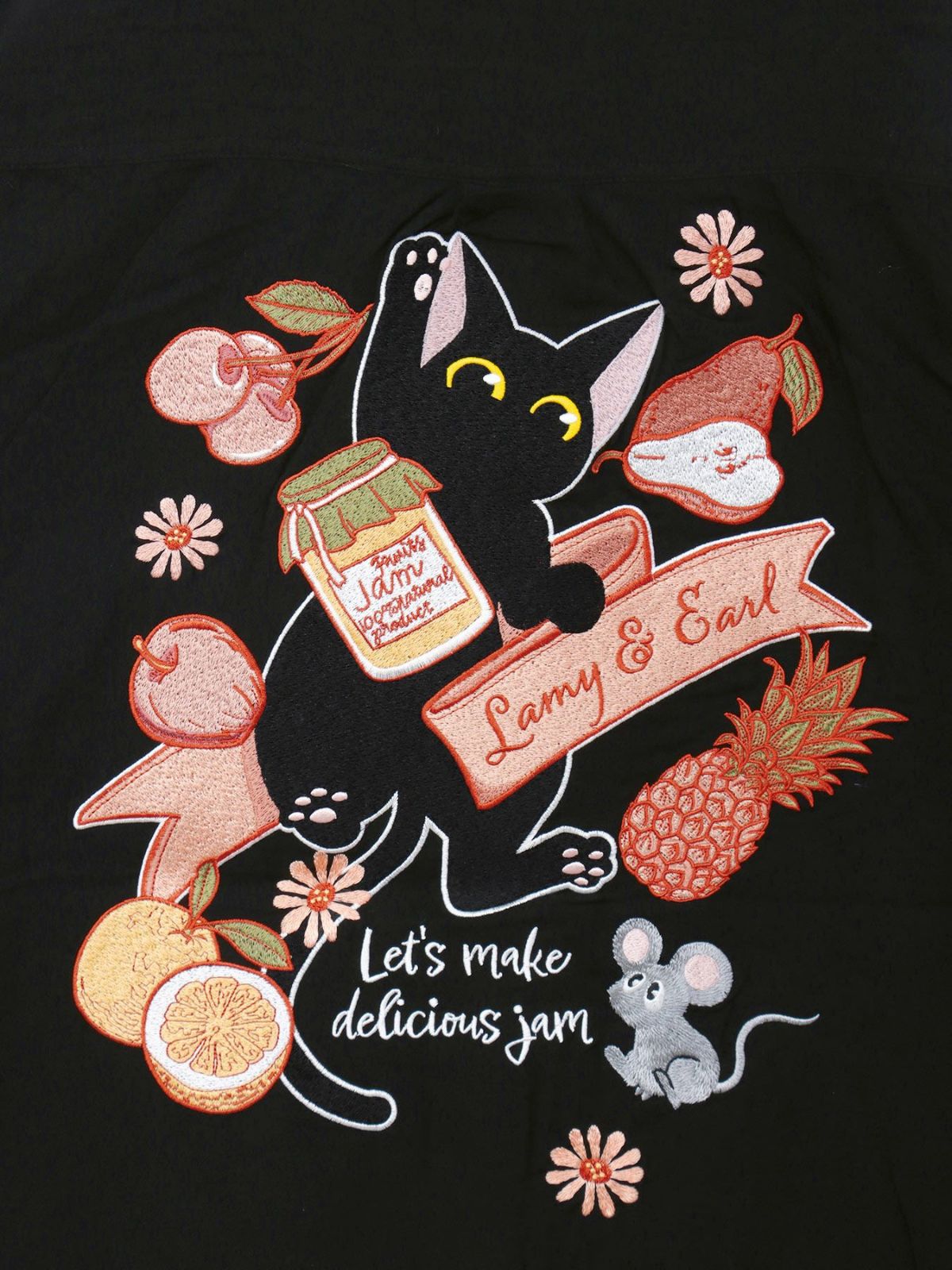 【LiN】“美味しいジャムを作ろう”総刺繍 半袖シャツ