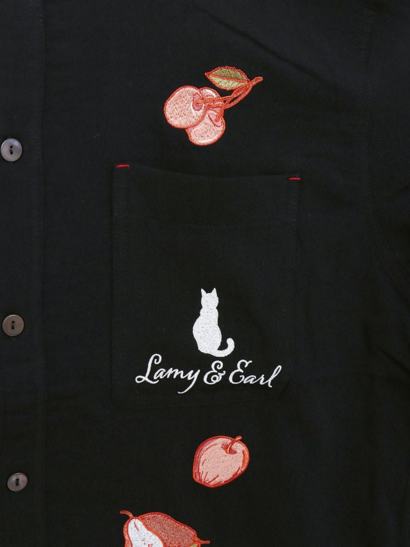 【LiN】“美味しいジャムを作ろう”総刺繍 半袖シャツ