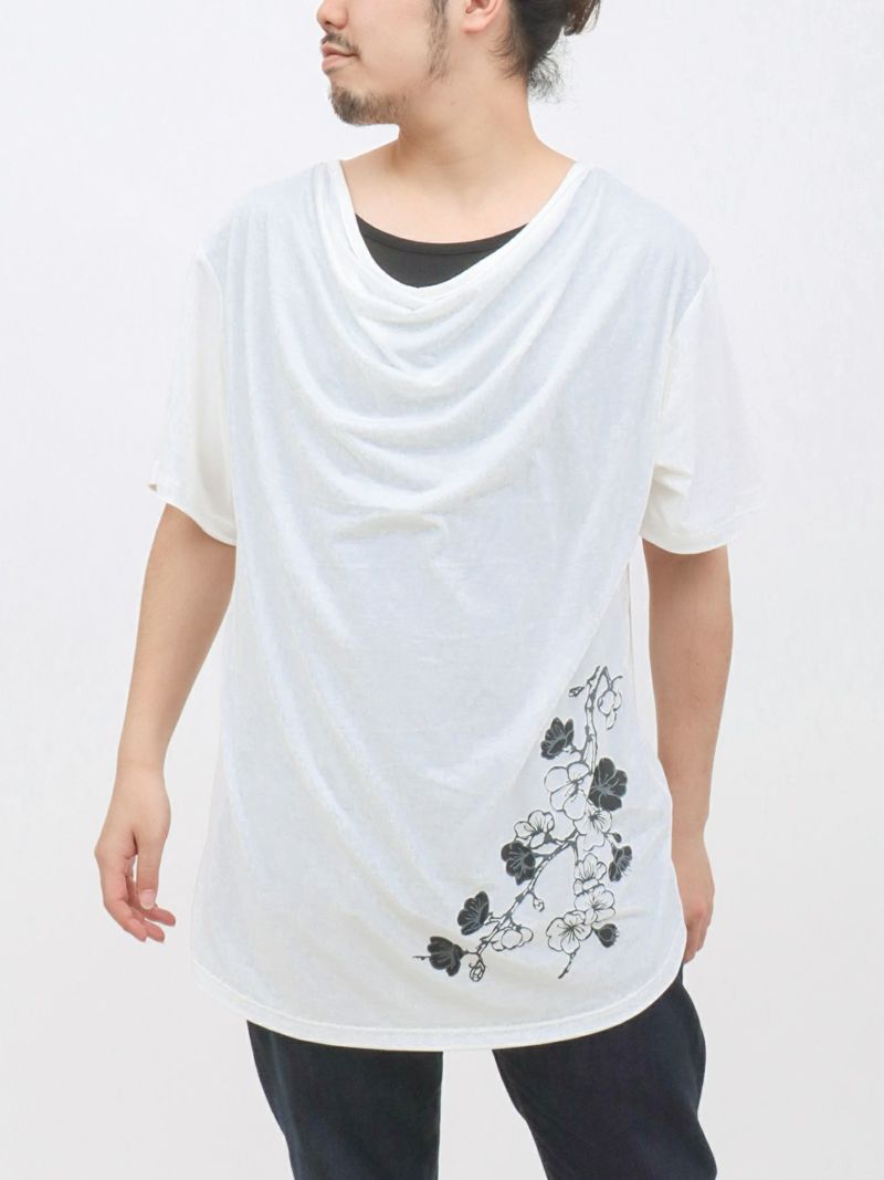 【雅結 -EN-】陰桜プリント ドレープTシャツ