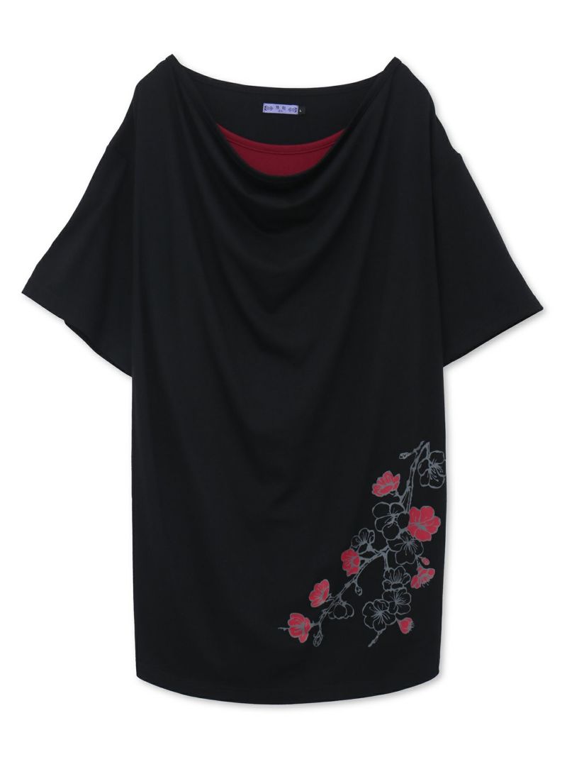 【雅結 -EN-】陰桜プリント ドレープTシャツ