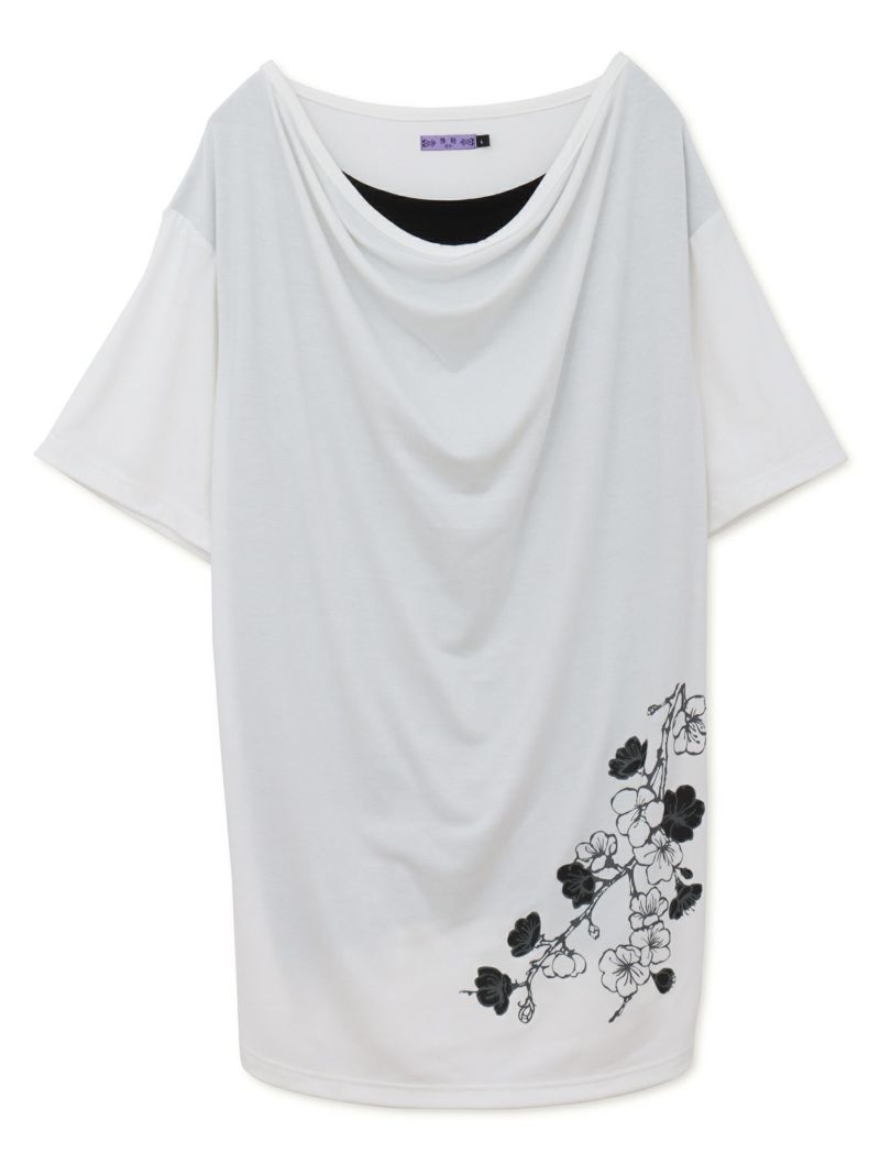 【雅結 -EN-】陰桜プリント ドレープTシャツ
