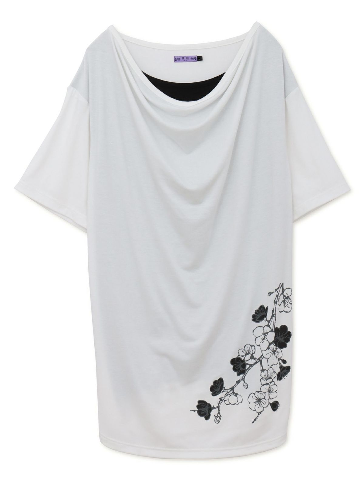 【雅結 -EN-】陰桜プリント ドレープTシャツ