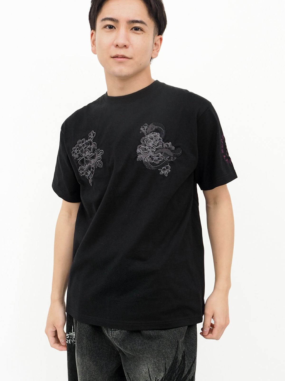 【絡繰魂・粋】“ヤマタノオロチ”総刺繍Tシャツ〔別注〕