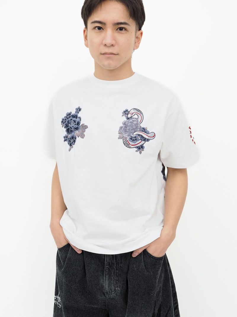 【絡繰魂・粋】“ヤマタノオロチ”総刺繍Tシャツ〔別注〕