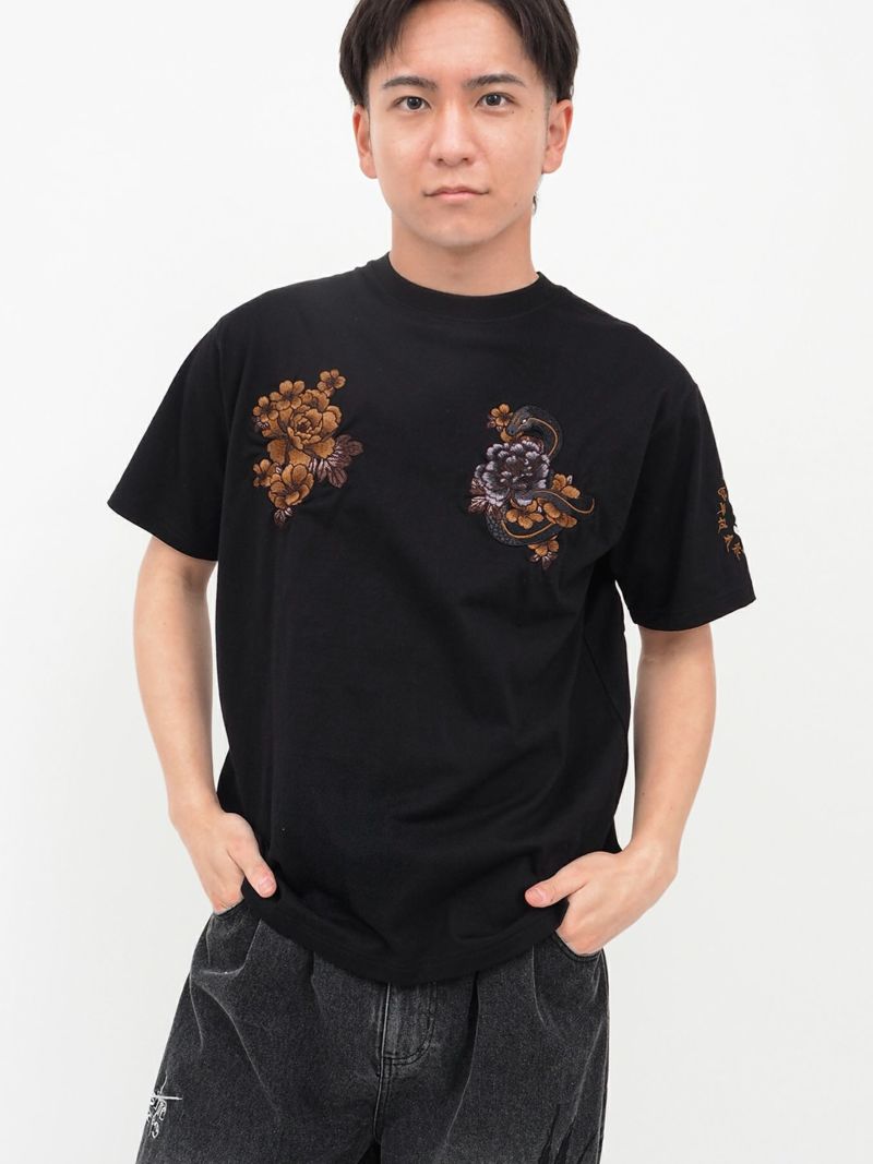 【絡繰魂・粋】“ヤマタノオロチ”総刺繍Tシャツ〔別注〕