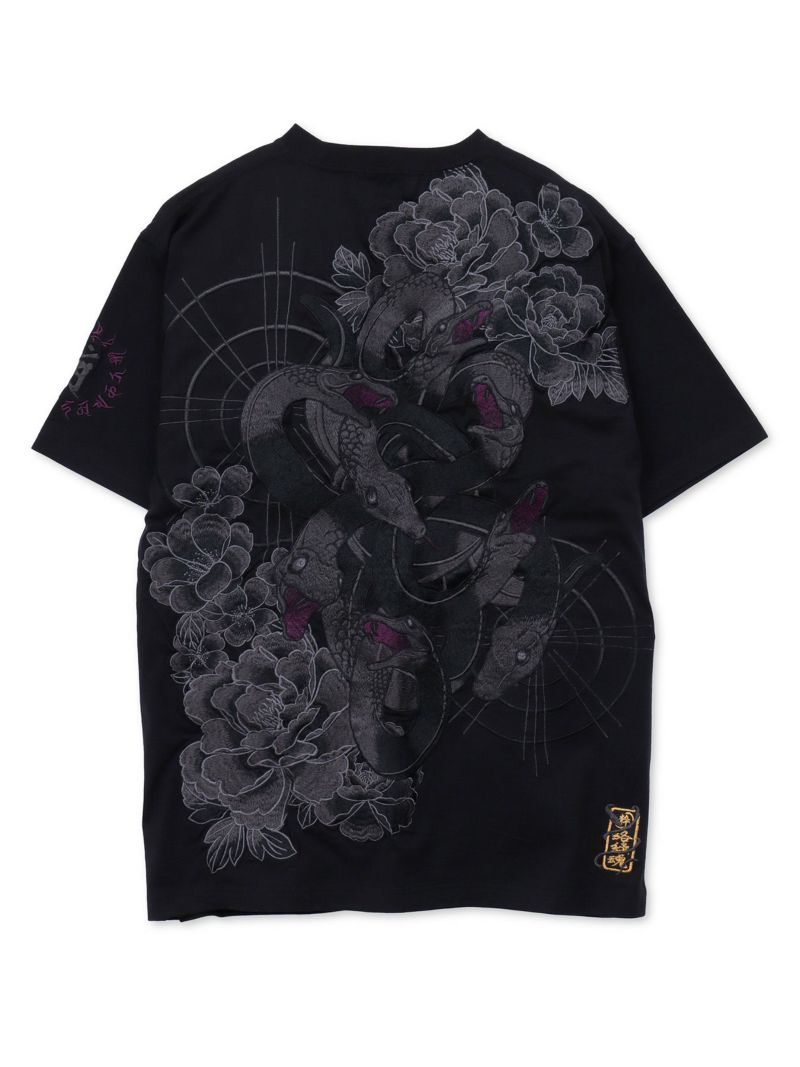 【絡繰魂・粋】“ヤマタノオロチ”総刺繍Tシャツ〔別注〕