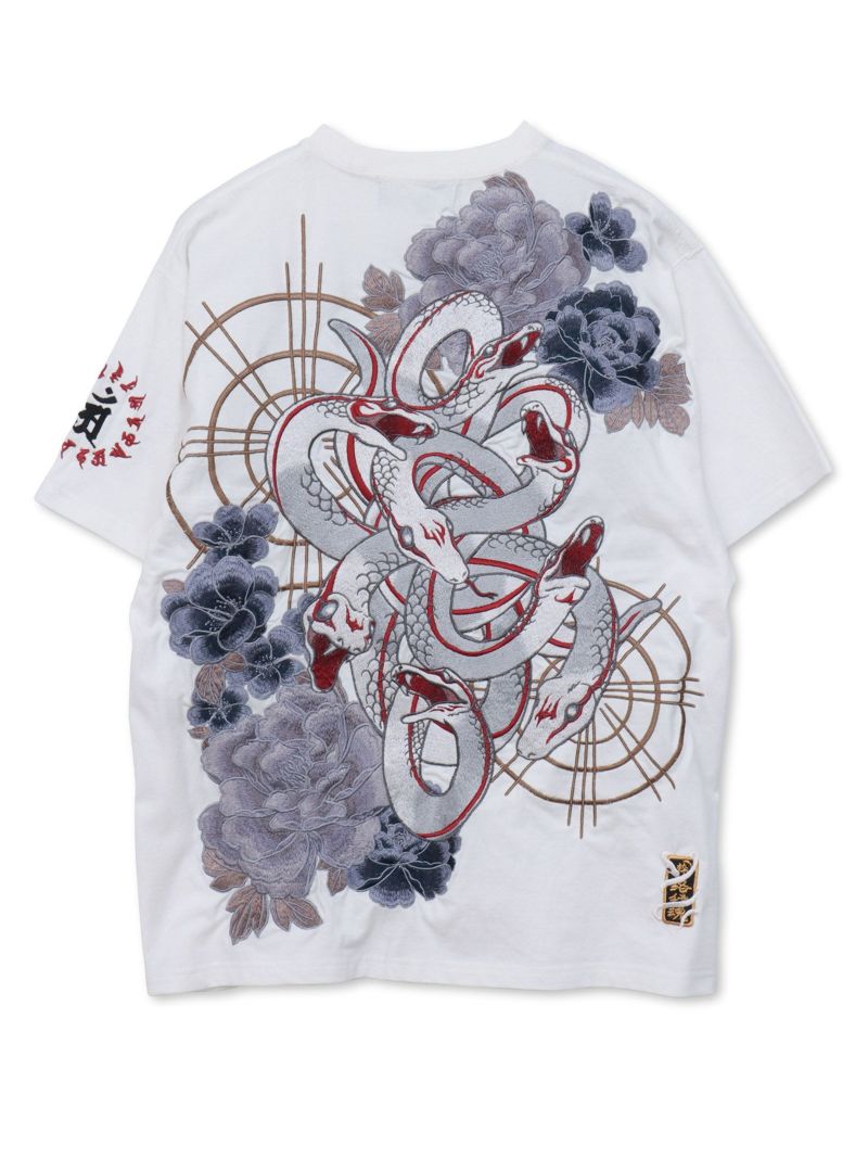 【絡繰魂・粋】“ヤマタノオロチ”総刺繍Tシャツ〔別注〕