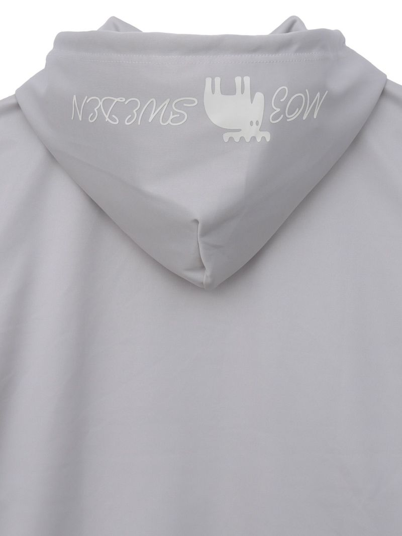 【moz】エルクサガラ刺繍入りジャージ素材 半袖ZIPパーカー〔別注〕