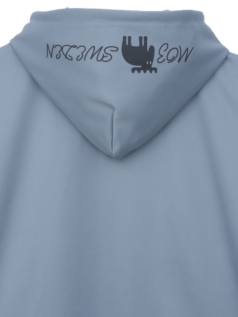 【moz】エルクサガラ刺繍入りジャージ素材 半袖ZIPパーカー〔別注〕