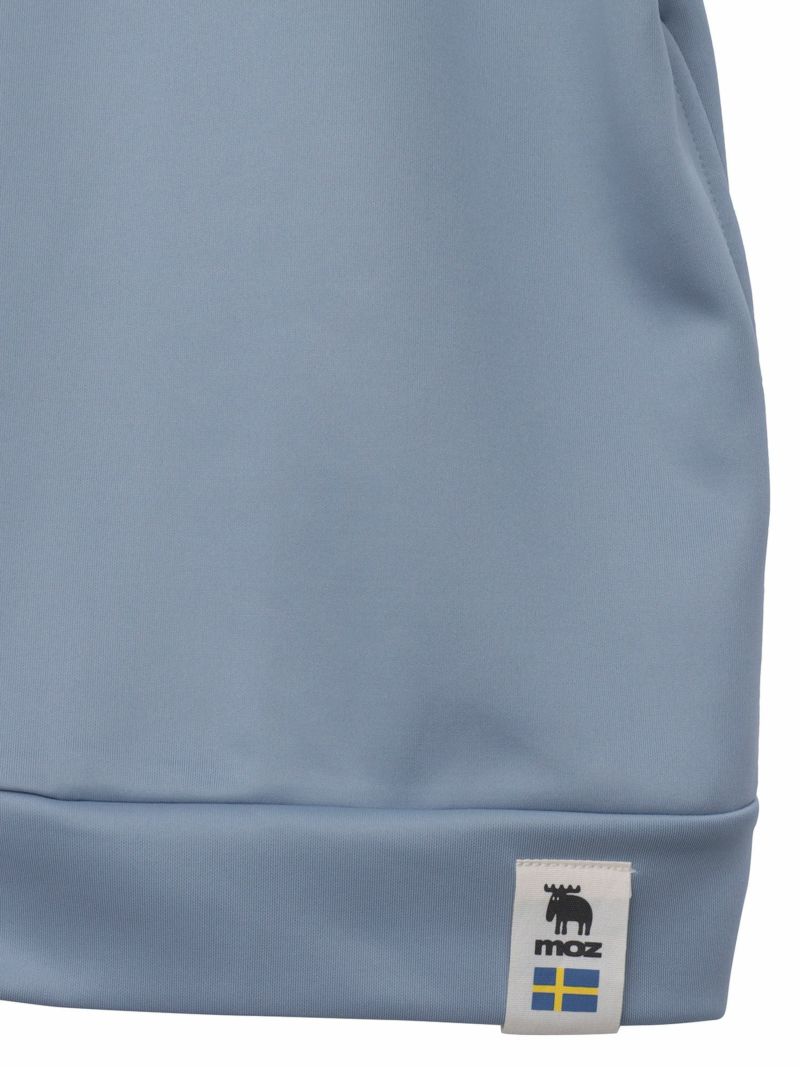 【moz】エルクサガラ刺繍入りジャージ素材 半袖ZIPパーカー〔別注〕