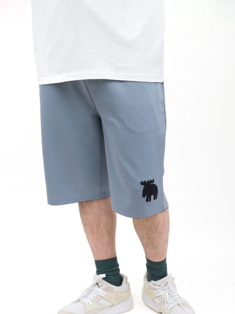 【moz】エルクサガラ刺繍入りジャージ素材 ショートパンツ〔別注〕