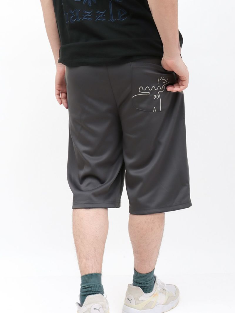 【moz】エルクサガラ刺繍入りジャージ素材 ショートパンツ〔別注〕