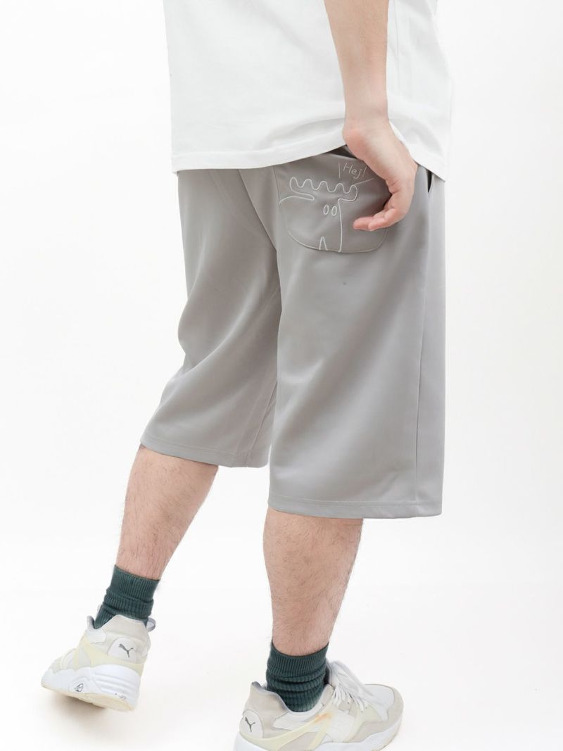 【moz】エルクサガラ刺繍入りジャージ素材 ショートパンツ〔別注〕