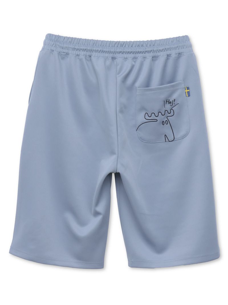 【moz】エルクサガラ刺繍入りジャージ素材 ショートパンツ〔別注〕