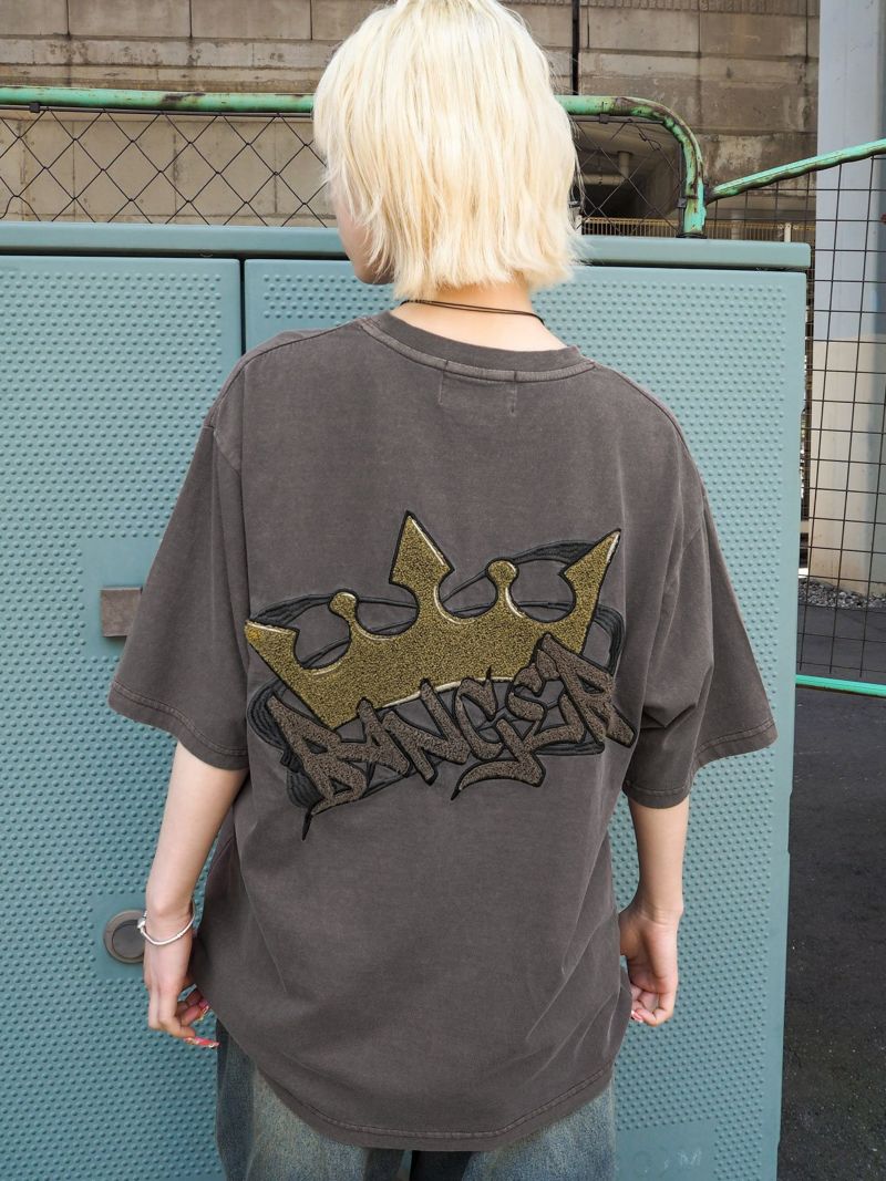 【BANGER】“クラウン”サガラ刺繍入りTシャツ