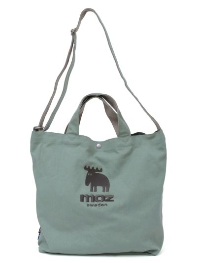 【moz】<br>エルク刺繍入り2WAY帆布ショルダートートバッグ