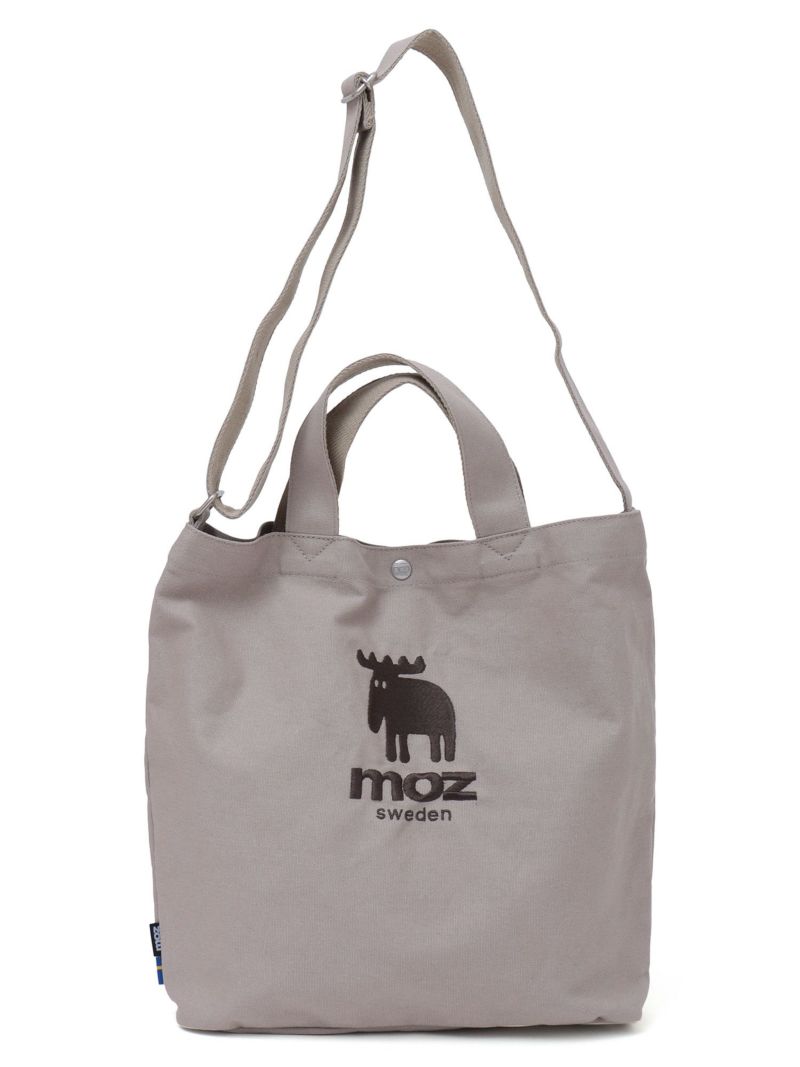 【moz】エルク刺繍入り2WAY帆布ショルダートートバッグ