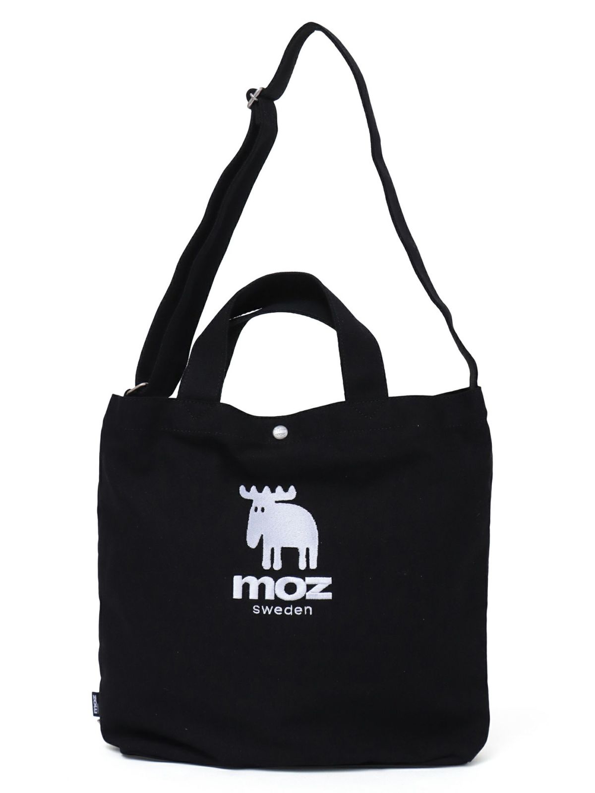 【moz】エルク刺繍入り2WAY帆布ショルダートートバッグ