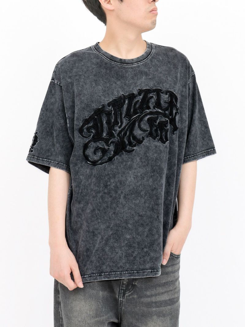 【DAZZLE】フロントロゴ刺繍Tシャツ