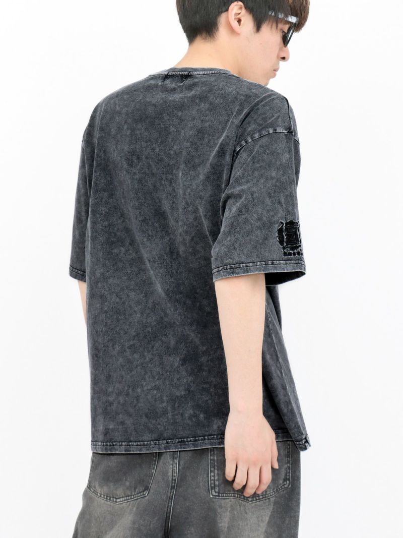 【DAZZLE】フロントロゴ刺繍Tシャツ