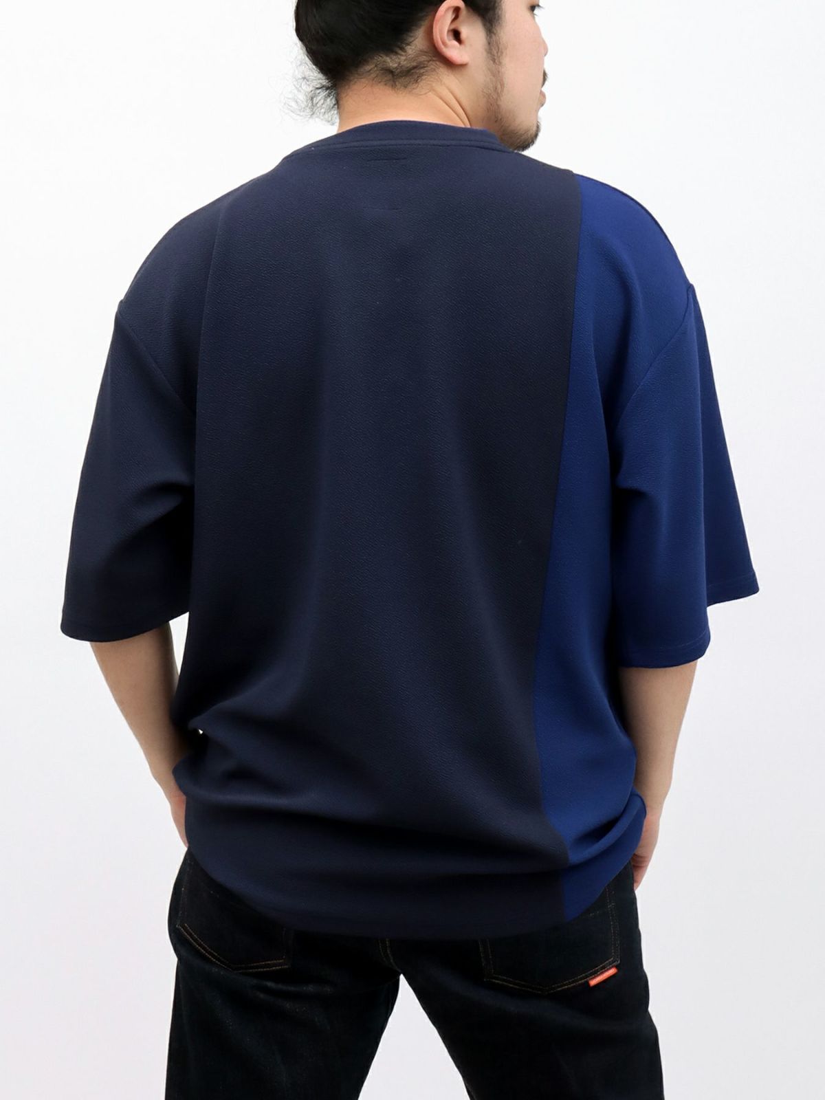 【雅結】桜刺繍梨地素材 切り替えTシャツ