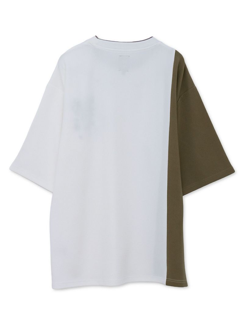 【雅結】桜刺繍梨地素材 切り替えTシャツ