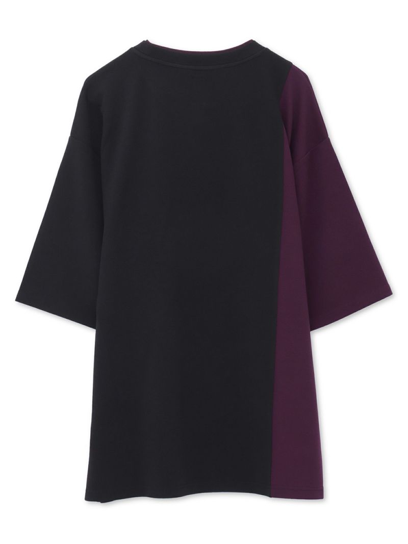 【雅結】桜刺繍梨地素材 切り替えTシャツ