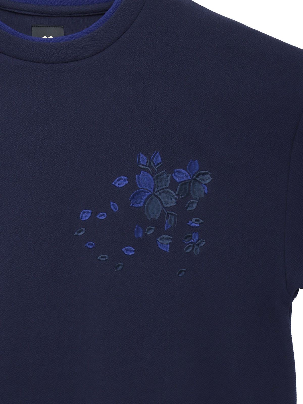 【雅結】桜刺繍梨地素材 切り替えTシャツ
