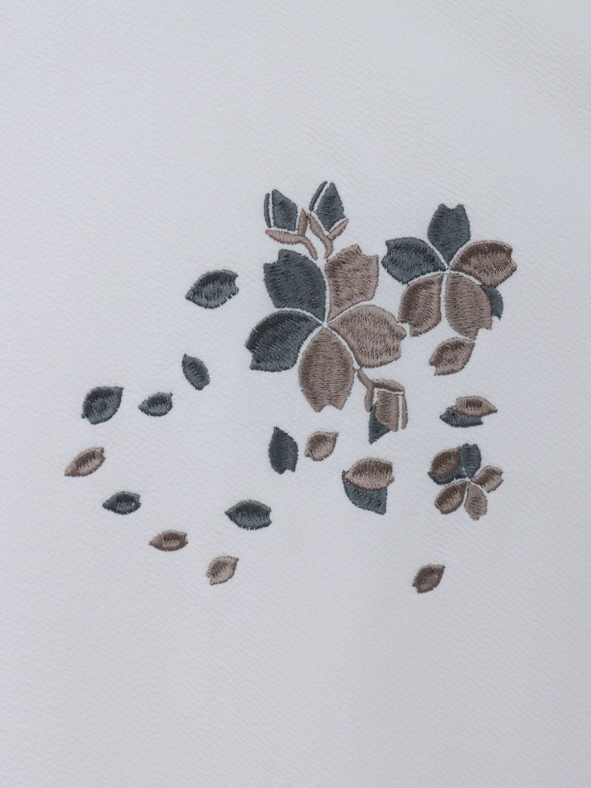 【雅結】桜刺繍梨地素材 切り替えTシャツ