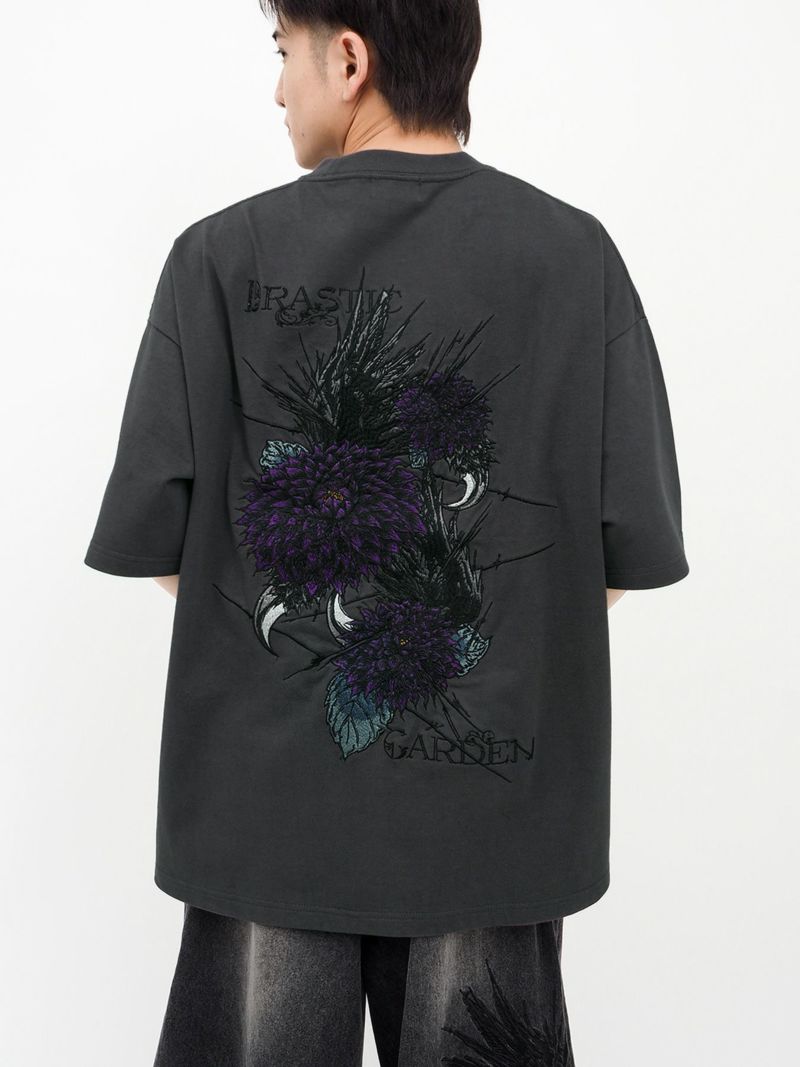 【DRASTIC GARDEN】“フェザーダリア”総刺繍Tシャツ