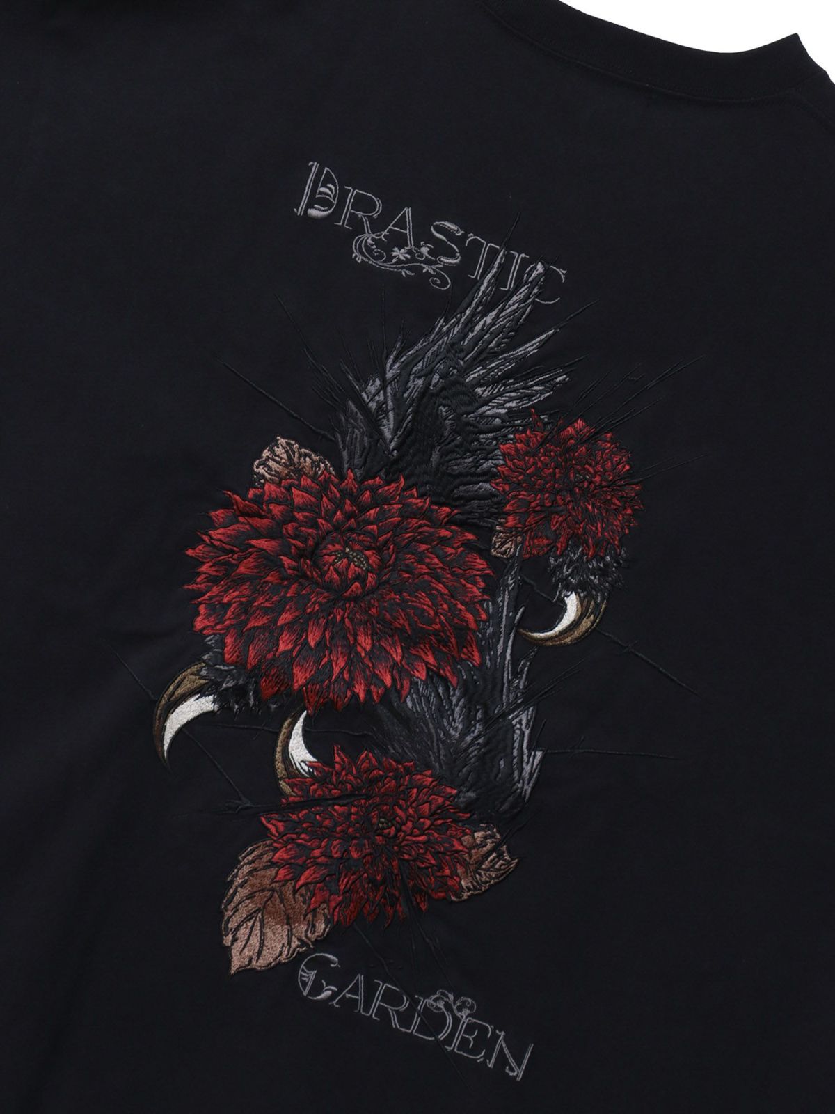 【DRASTIC GARDEN】“フェザーダリア”総刺繍Tシャツ
