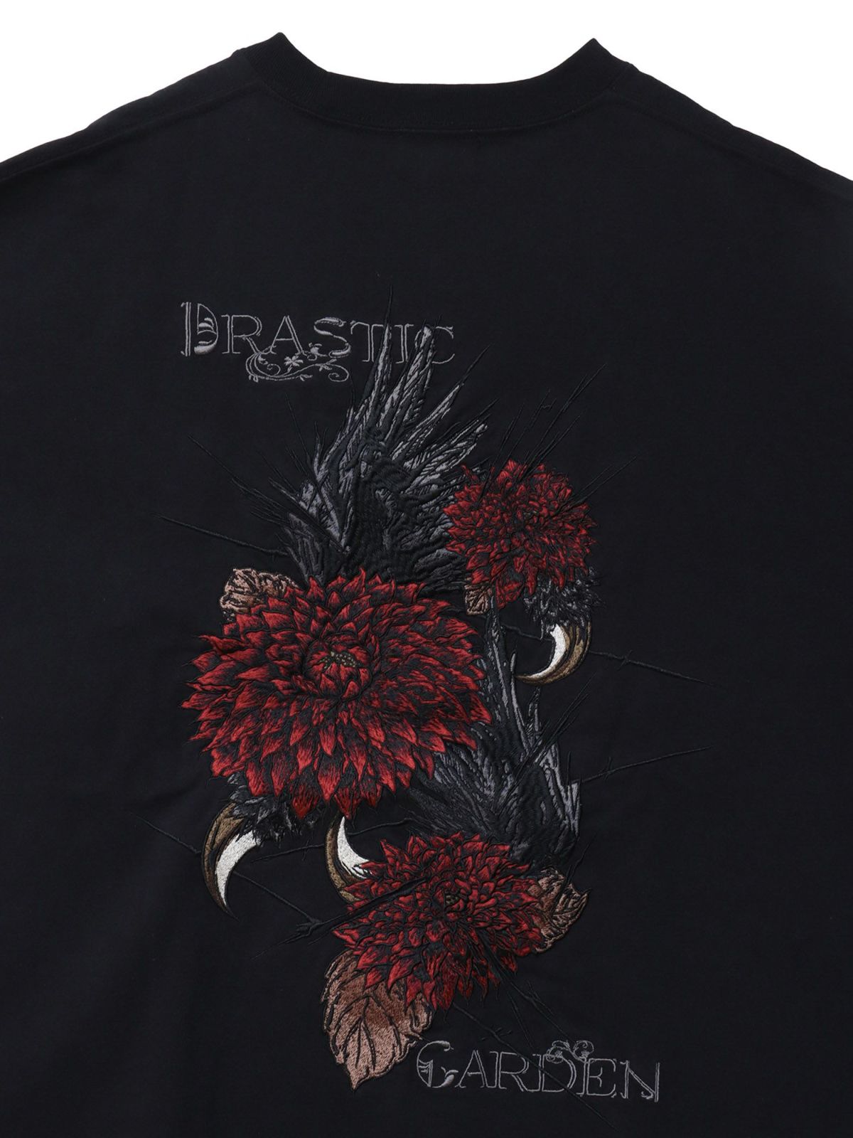 【DRASTIC GARDEN】“フェザーダリア”総刺繍Tシャツ