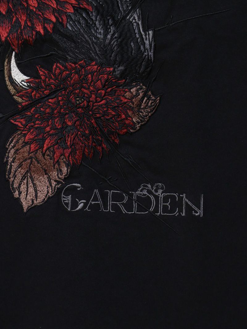 【DRASTIC GARDEN】“フェザーダリア”総刺繍Tシャツ