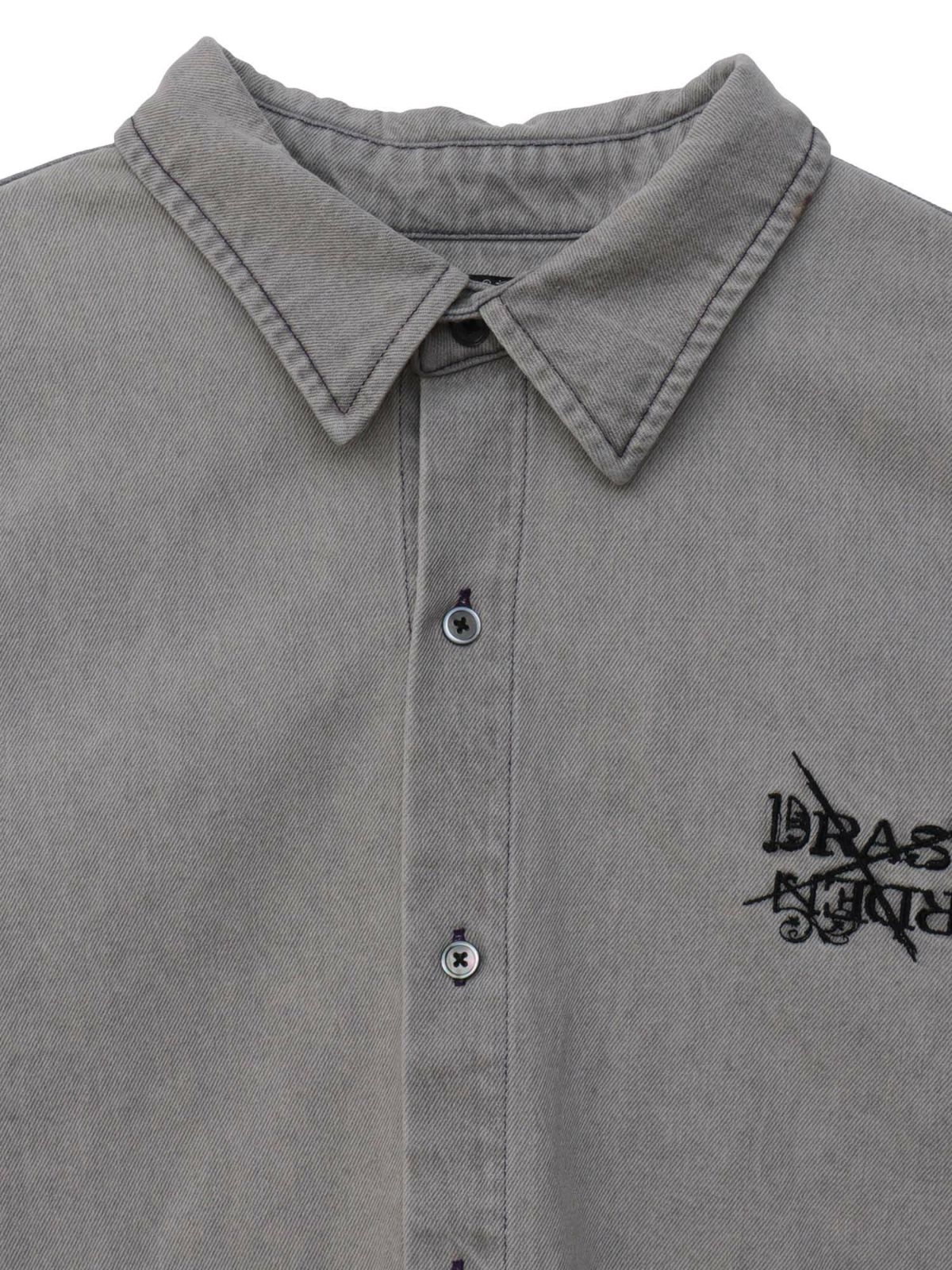 【DRASTIC GARDEN】“フェザーダリア”総刺繍 半袖デニムシャツ