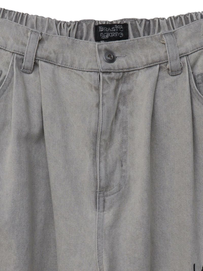 【DRASTIC GARDEN】“フェザーダリア”総刺繍デニムバギーパンツ