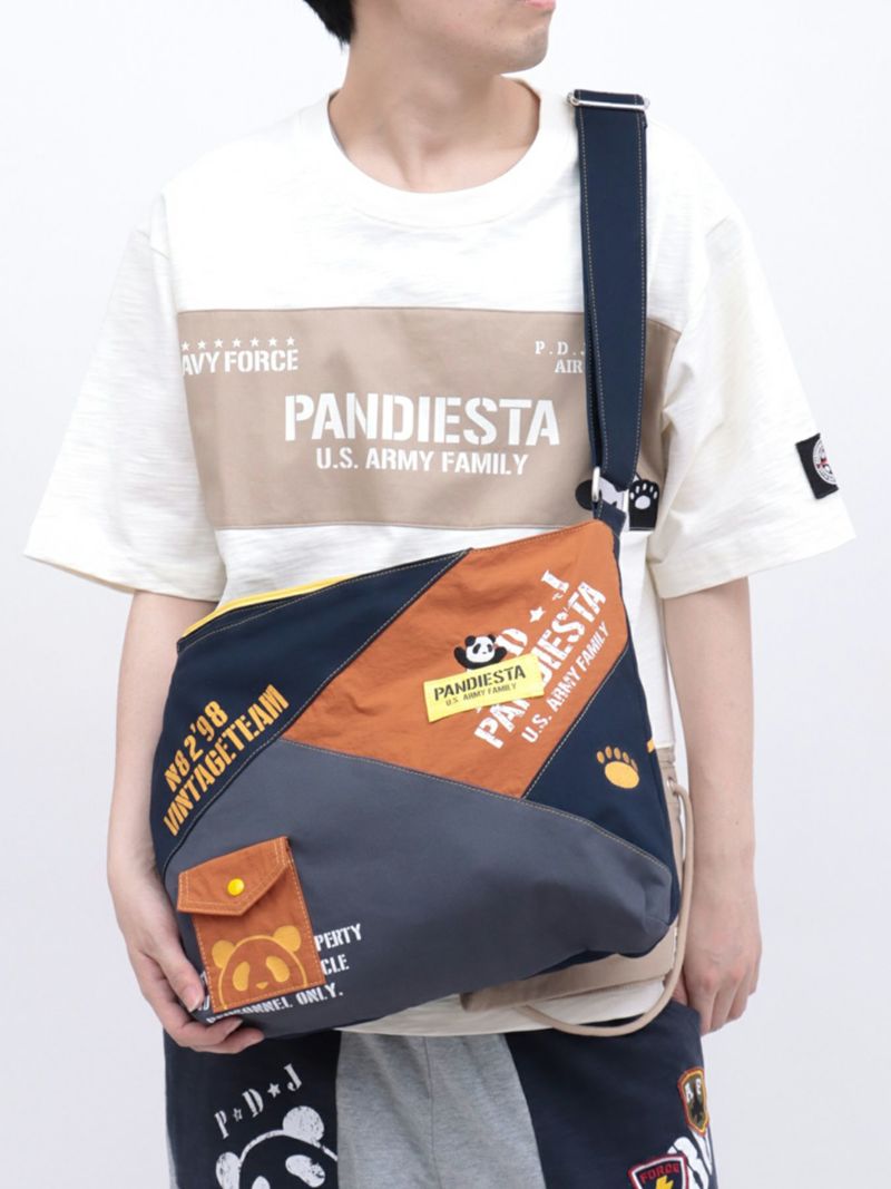 【PANDIESTA JAPAN】ミリタリー切り替えショルダーバッグ