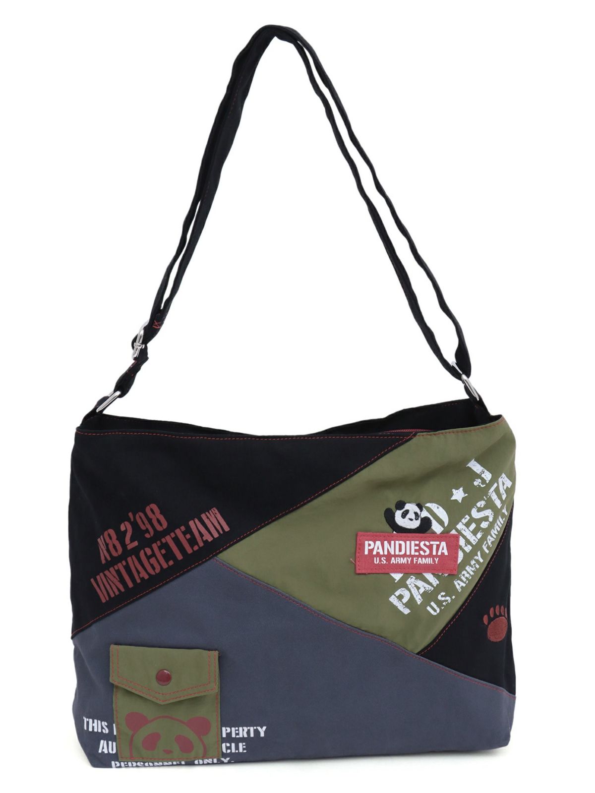 【PANDIESTA JAPAN】ミリタリー切り替えショルダーバッグ